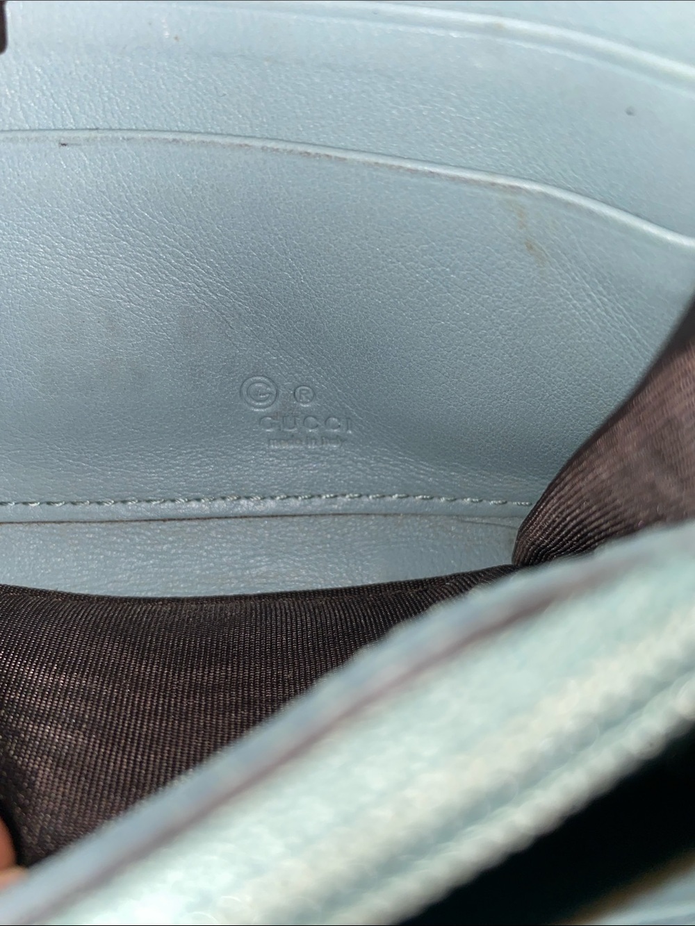 Authentic Gucci Rare Tiffany Blue Guccissima GG Monogram Leather Wallet - Picture 12 of 17